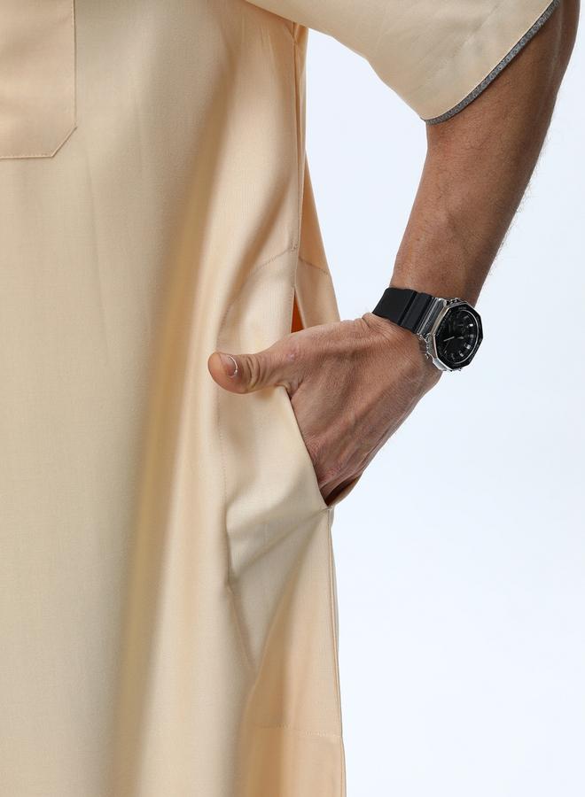 Take Two Men Henley Neck Button Placket Thobe - Image 5