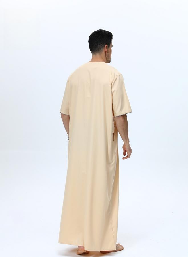 Take Two Men Henley Neck Button Placket Thobe - Image 3