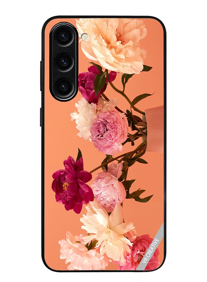 VR CREATIVE غطاء حماية لهاتف سامسونج جالاكسي S23 FE بتصميم زهور متعدد الألوان - Image 1