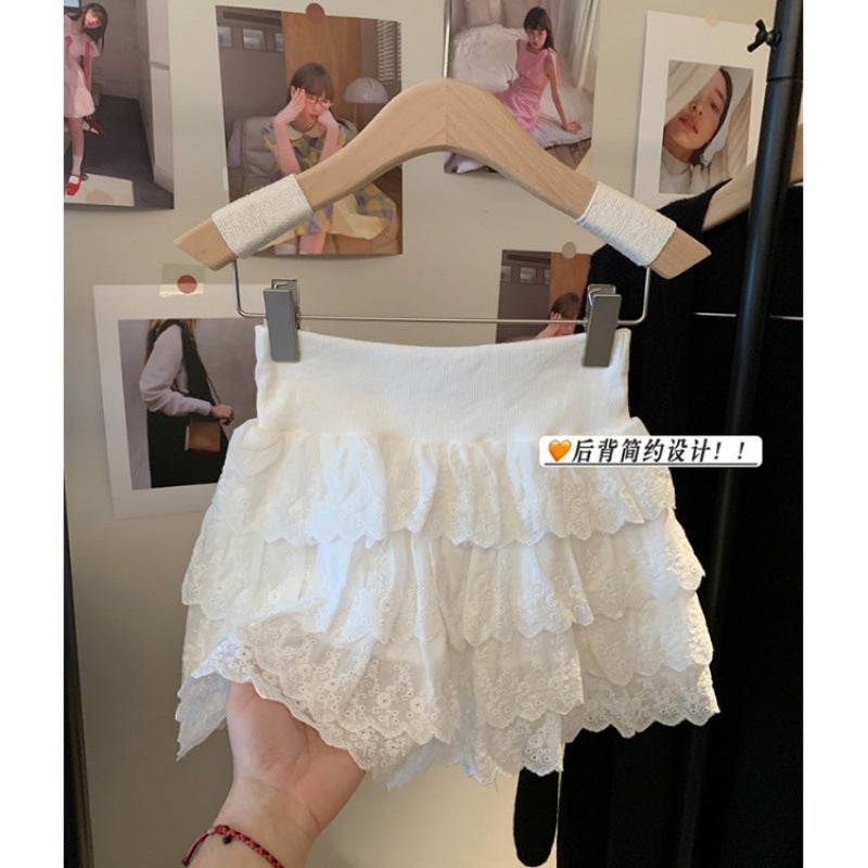 Girls' High-End Popular Ballet Style Pleated Cake Skirt For Middle-Aged And Older Children Summer Ruffled Mid-High Waist A-Line Short Skirt 1 - Image 4