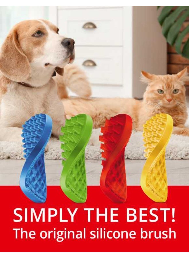 PETME Pet+Me Soft Silicone Brush for Small Dog/Shorthair Cat/Rodents(Blue) - Image 4