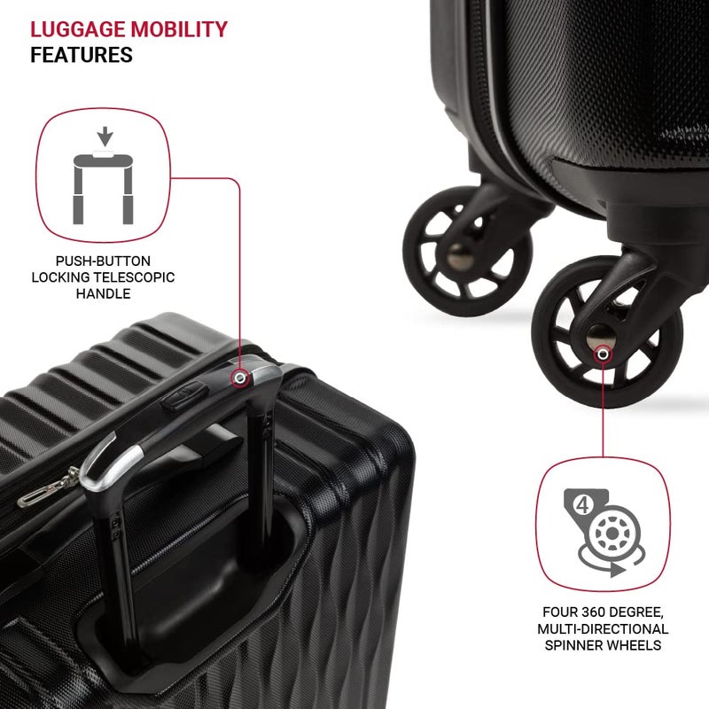 SwissGear 8018 Expandable Luggage, Hard Shell Large Luggage with Spinner Wheels - Image 2