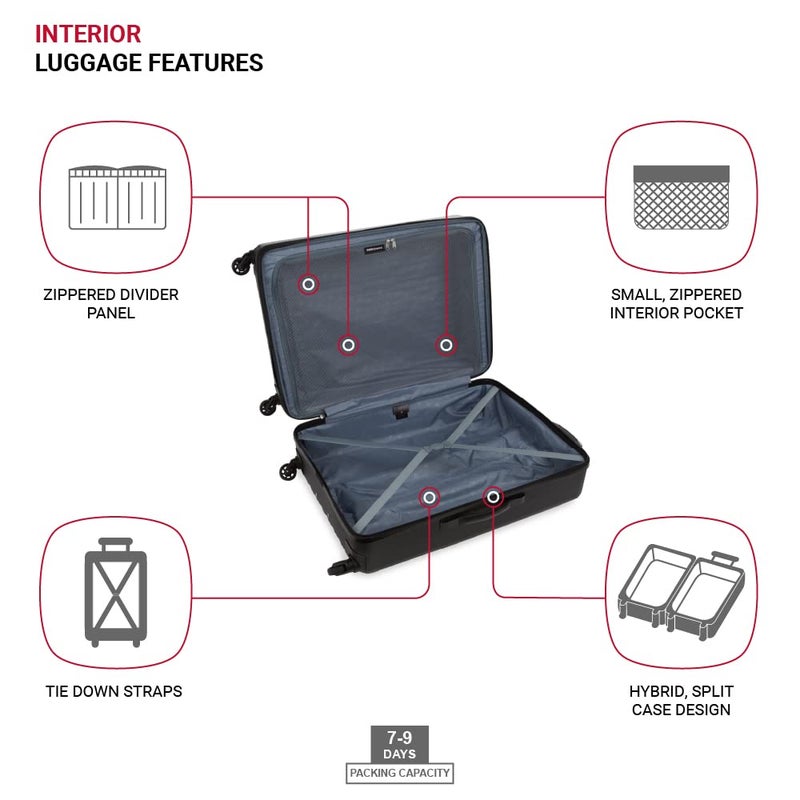 SwissGear 8018 Expandable Luggage, Hard Shell Large Luggage with Spinner Wheels - Image 4