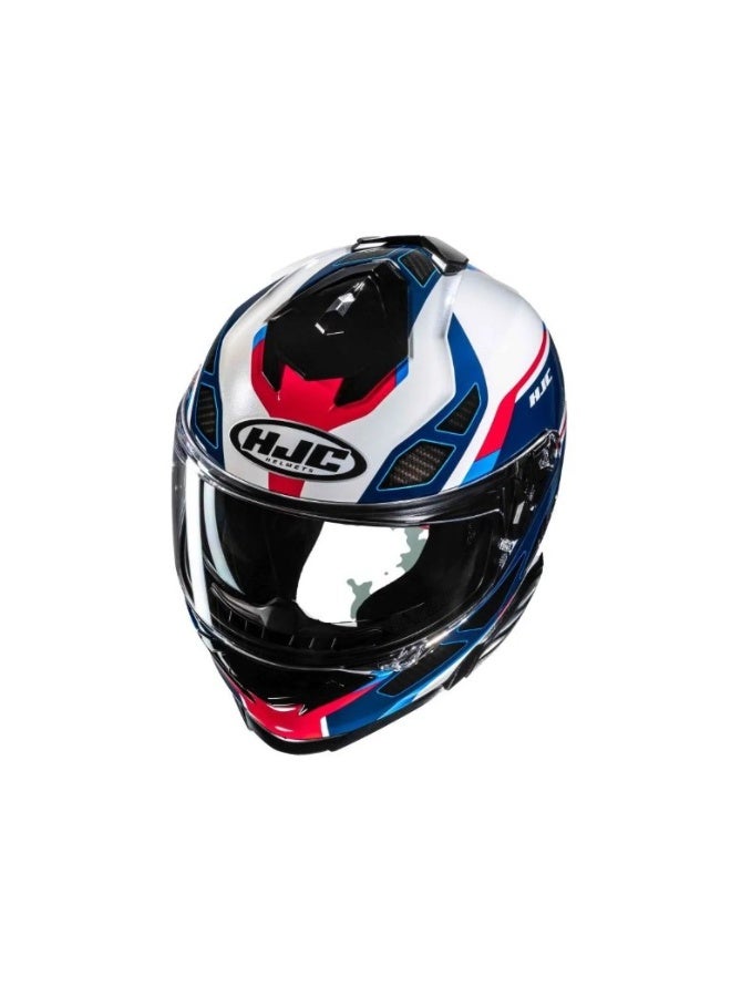 HJC i71 Zest Full Face Helmet WH/BL/RD - Image 1