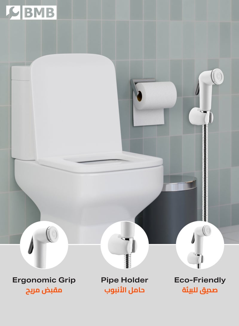 لوازم شطاف محمول مكون من قطعتين، مصنوع من مادة بلاستيكية قوية - رشاش خفيف وسهل التركيب مع ضغط قابل للتعديل، مثالي للنظافة الشخصية، واستخدامه في الحمام، وتنظيف السيارات، وسقاية النباتات. - Image 3