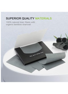 MIRUCOO 300 Count Natural Bamboo Charcoal Blotting Papers Organic Facial Oil Absorbing Sheets for Oily Skin Care Daily Oil Control Linen Tissues (100 PCS/PK, 3 PKS)  - Image 3