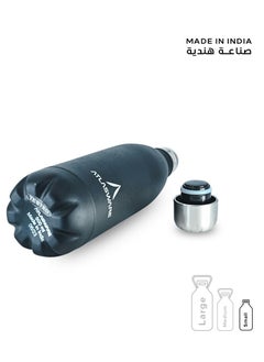 Atlasware Water Bottle with a Capacity of 500 ml, Stainless Steel Water Bottle that keeps Cold for 37 Hours and Keeps Heat for 16 Hours, Black  - Image 5