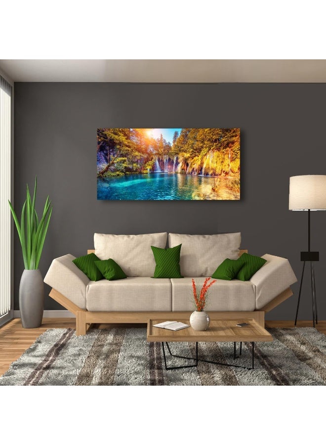 Home Trove Lake Water Pictures Canvas Wall Art For Living Room Bedroom Wall Decor  - Image 5