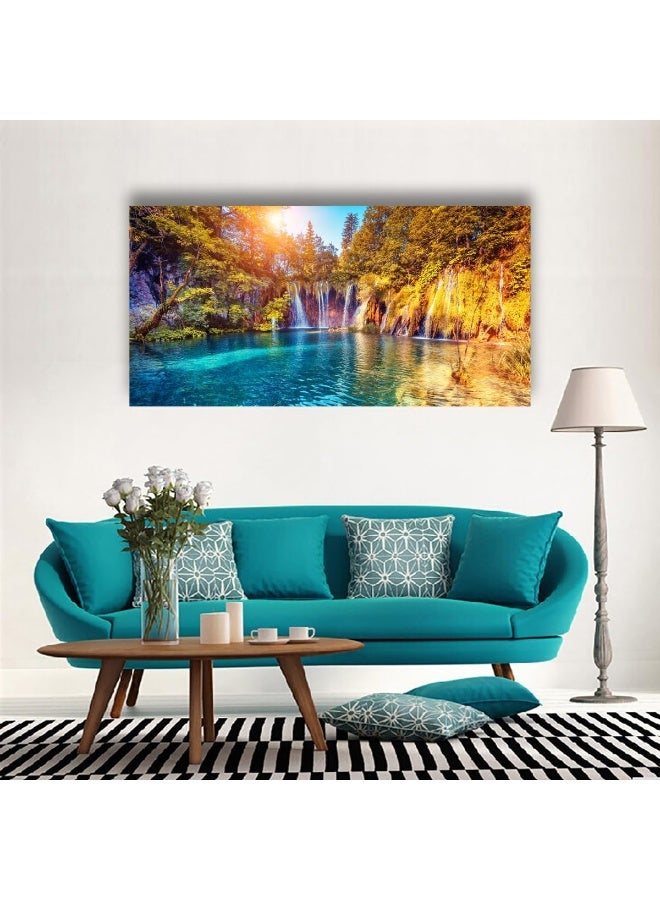 Home Trove Lake Water Pictures Canvas Wall Art For Living Room Bedroom Wall Decor  - Image 4