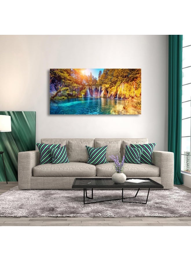 Home Trove Lake Water Pictures Canvas Wall Art For Living Room Bedroom Wall Decor  - Image 3