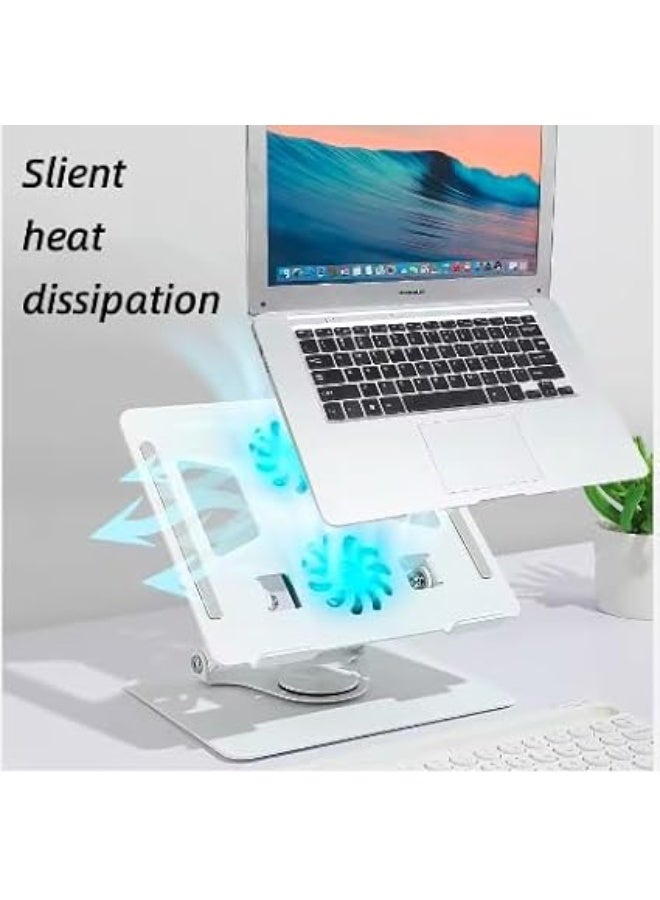 360° Rotating Aluminum Laptop Stand – Adjustable Notebook Riser with Cooling Fans for 11–17" Laptops - Image 2