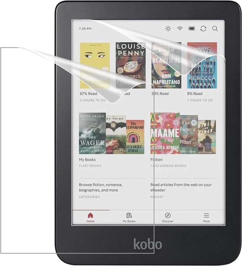MoKo 2-Pack Screen Protector for Kobo Clara Colour 6" 2024/Kobo Clara BW 6" 2024/Kobo Clara 2E 6" 2022, Anti-Glare Premium PET Protective Film Full-Coverage Matte Screen Protector - Image 1