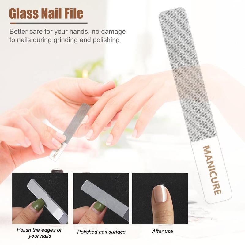 Leipple Manicure Set Professional Nail Clippers Pedicure Kit, 16 pcs Stainless Steel Nail Care Tools Grooming Kit with Luxurious Travel Leather Case for Thick Nails Men Women Gift (Brown) - Image 4
