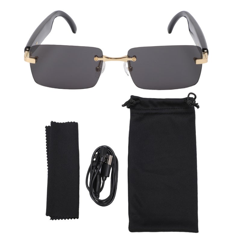 Ai Translation Glasses Gold Gray: Real Time 98% Accuracy Translation - Powerful Bluetooth 5.4 Hardware, Immersive HiFi Sound for Business Negotiations, Travel, Classroom Learning - Image 1