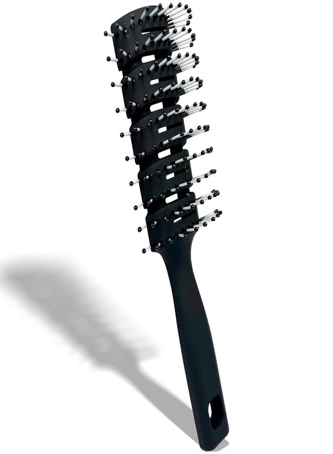 Zoolinn Black Vented Hairbrush - Anti-Static, Detangling & Scalp Massaging Hairbrush for Curly, Straight, Short Hair, for Men & Women, Blow-Dry Faster - Image 1
