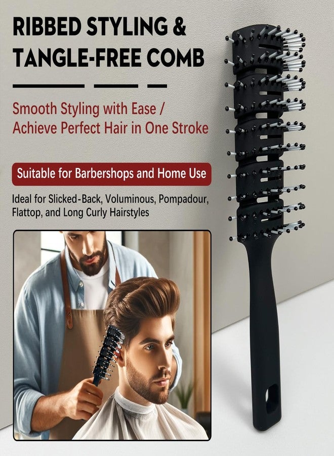 Zoolinn Black Vented Hairbrush - Anti-Static, Detangling & Scalp Massaging Hairbrush for Curly, Straight, Short Hair, for Men & Women, Blow-Dry Faster - Image 2