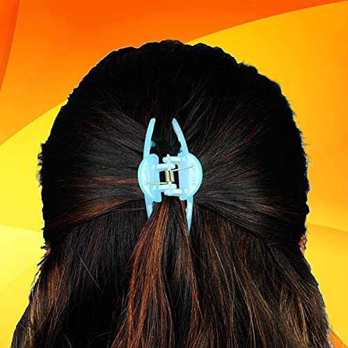 BIRDWARE Medium-Size Shell, Multi Color Imported Acrylic Material Stone Butterfly Hair Clips For Women (Pack of 6 Pc, Multi Colour) | Hair Clutchers (Multi-colored) - Image 5