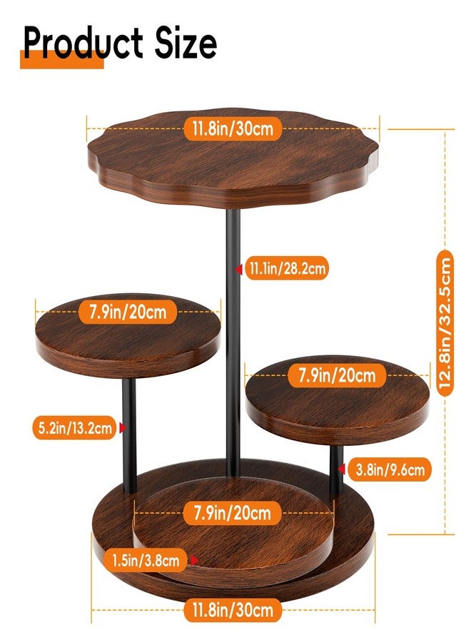 LLWAN 4 Tier Round Cupcake Tower Stand for 50 Cupcakes, Vintage Farmhouse Tiered Cake Tower with 360° Serving Tray for Dessert Display, Ideal for Wedding Birthday Baby Shower Tea Party Christmas - Image 2