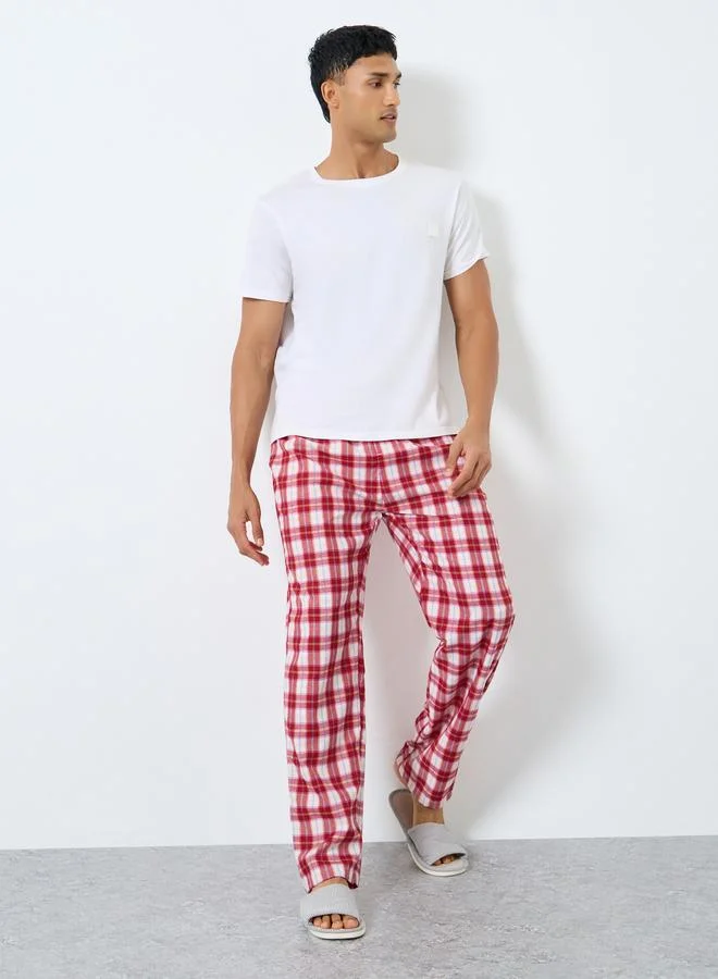 Styli Styli Men Checkered Cotton Pyjama