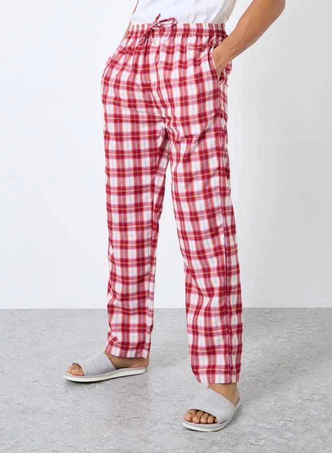 Styli Men Checkered Cotton Pyjama