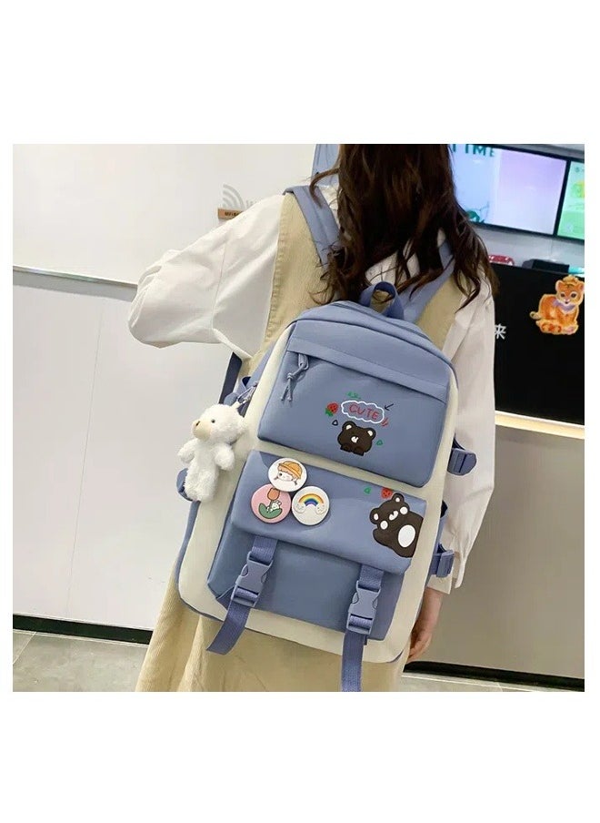 Generic - 5 pcs Backpack Set, School Bag Kids' Book bag, Casual pack, Travel Backpack, include Shoulder Bag,Handbag,Drawstring&Pencil Bag for Boys or Girls - Image 1