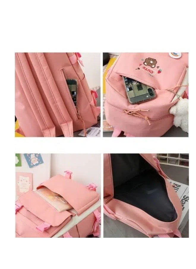 Generic - 5 pcs Backpack Set, School Bag Kids' Book bag, Casual pack, Travel Backpack, include Shoulder Bag,Handbag,Drawstring&Pencil Bag for Boys or Girls - Image 1