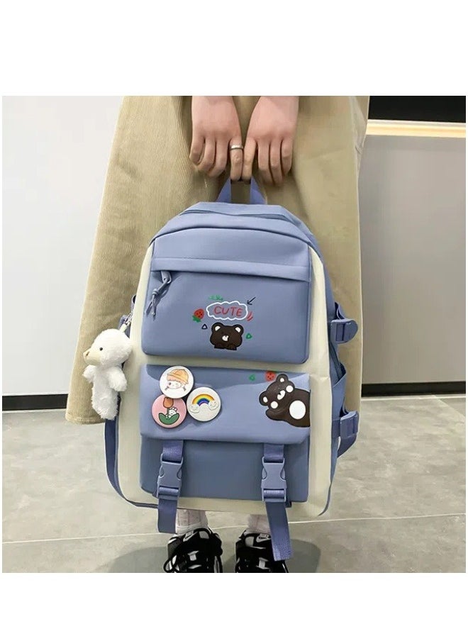 Generic - 5 pcs Backpack Set, School Bag Kids' Book bag, Casual pack, Travel Backpack, include Shoulder Bag,Handbag,Drawstring&Pencil Bag for Boys or Girls - Image 1