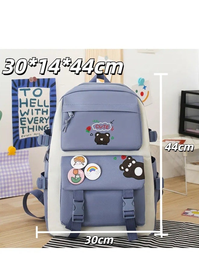 Generic - 5 pcs Backpack Set, School Bag Kids' Book bag, Casual pack, Travel Backpack, include Shoulder Bag,Handbag,Drawstring&Pencil Bag for Boys or Girls - Image 1