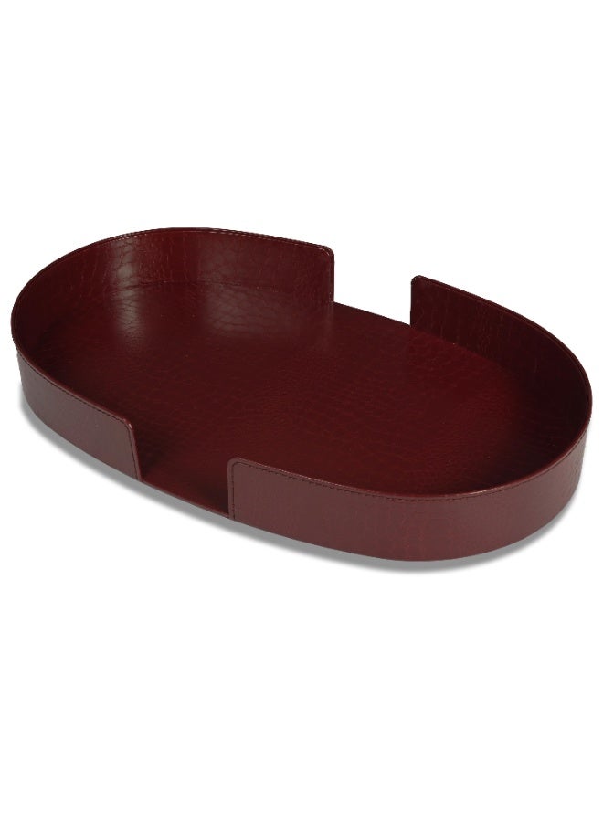FIS Executive Desk Set, Vinyl Materials, Set of 10 Pieces, Unique Olive Shape Pieces, Crocodile Texture Design Cover, Burgundy Color-FSDSEXVL242BU - Image 3