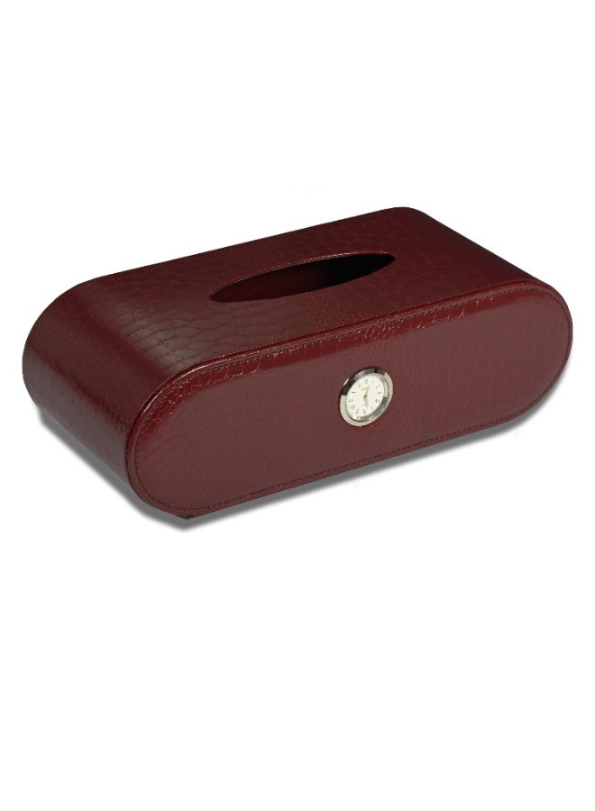 FIS Executive Desk Set, Vinyl Materials, Set of 10 Pieces, Unique Olive Shape Pieces, Crocodile Texture Design Cover, Burgundy Color-FSDSEXVL242BU - Image 4
