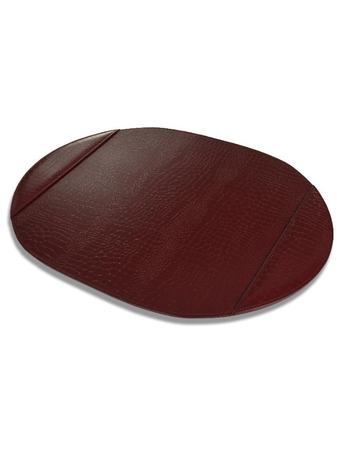 FIS Executive Desk Set, Vinyl Materials, Set of 10 Pieces, Unique Olive Shape Pieces, Crocodile Texture Design Cover, Burgundy Color-FSDSEXVL242BU - Image 2