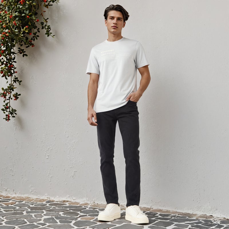 سبلاش فيڤ تيشيرت بياقة دائرية وطبعة حروف - Image 2