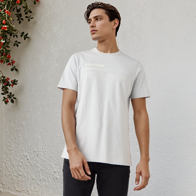 سبلاش فيڤ تيشيرت بياقة دائرية وطبعة حروف - Image 1