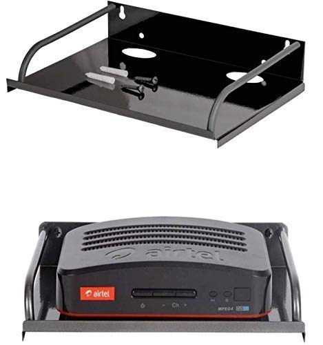 NURAT® Metal Set Top Box Stands | Wi Fi Router/Holder Steel Wall Shelf | Unbreakable DTH Stand for Mobile TV Connection for Home Pack of 1,Black - Image 5