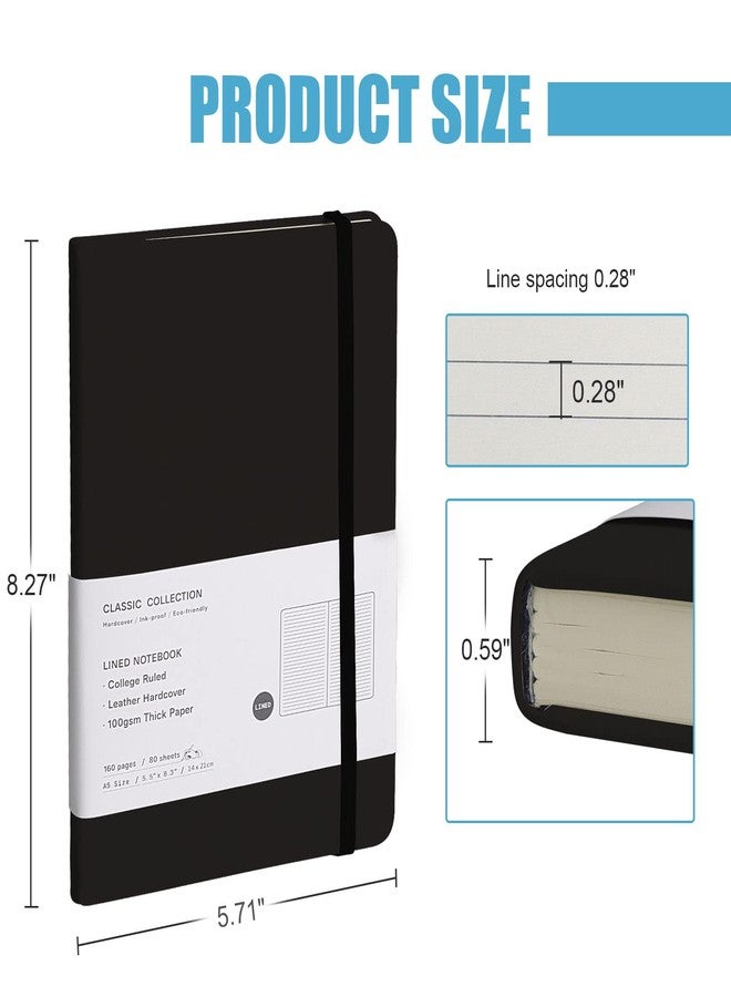 EMOMAS Lined Journal Notebook - Hardcover Notebook for Men & Women - Journals for Writing, Work, School, Home & Daily Notes, 160 Pages - Medium A5, 5.7"x8", 100 gsm Thick Paper (Turquoise) - Image 2
