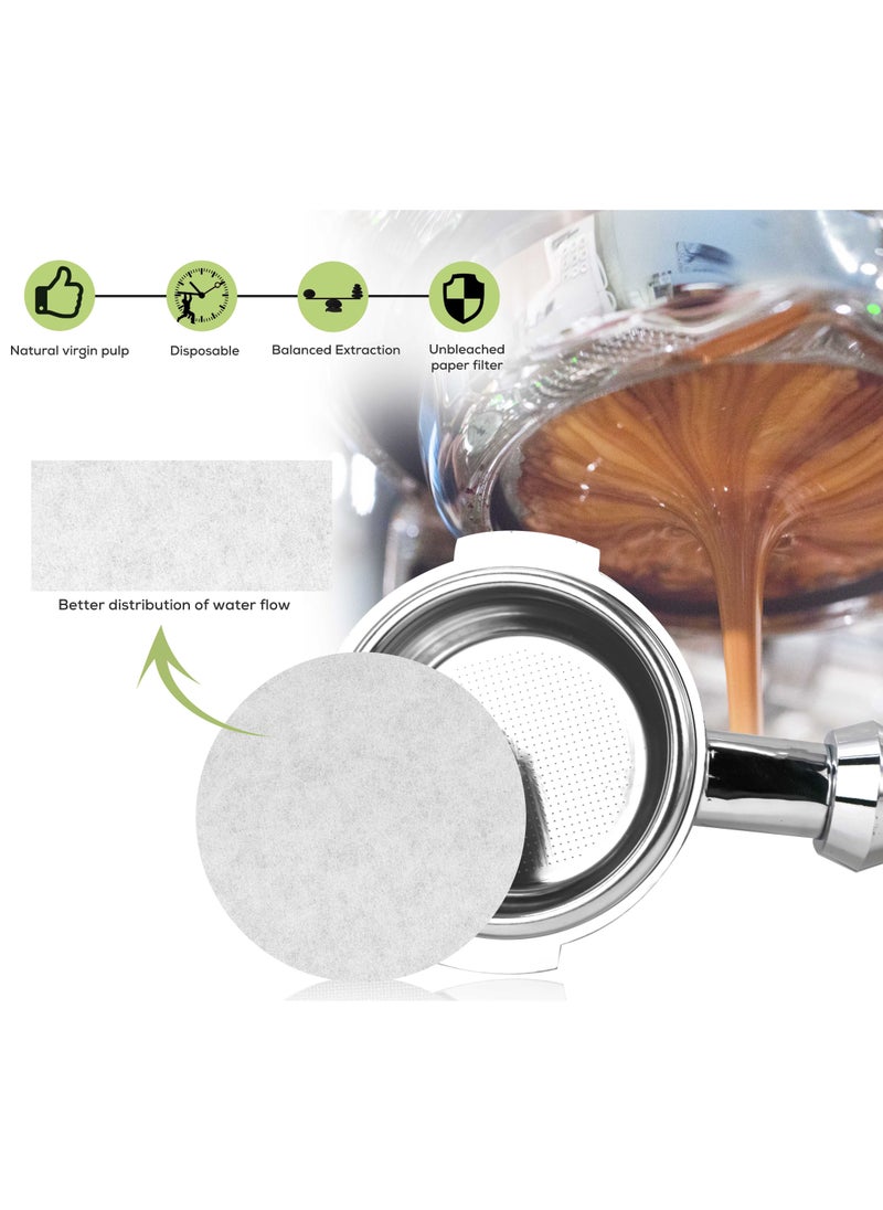 MIBRU - Coffee Espresso Machine 100pcs Paper Filter 58mm Filter Puck Screen Portafilter Paper Compatible with Nova Simonelli and similar 58mm Secondary Water Separation Filter Special Filter Paper - Image 1