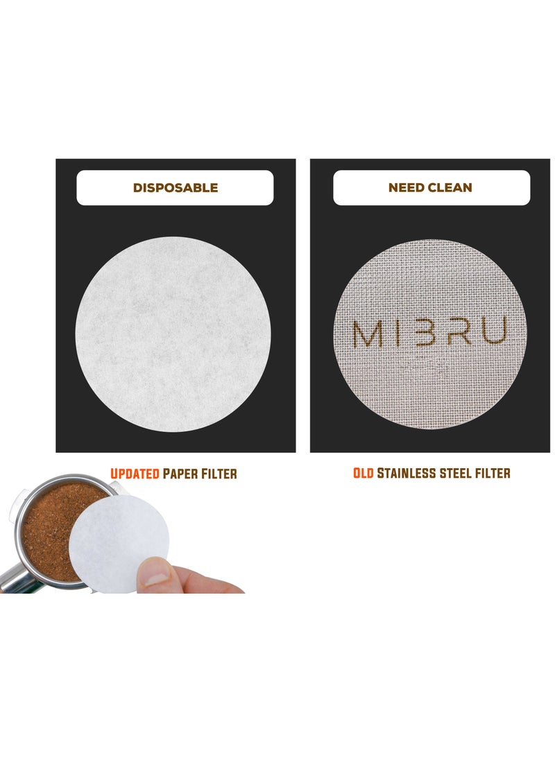 MIBRU - Coffee Espresso Machine 100pcs Paper Filter 58mm Filter Puck Screen Portafilter Paper Compatible with Nova Simonelli and similar 58mm Secondary Water Separation Filter Special Filter Paper - Image 1