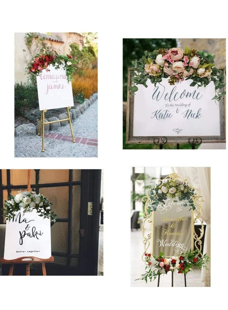 Excefore Wedding Arch Flowers, 30 Inch Rustic Artificial Floral Swag for Lintel, Green Leaves Rose Peony Sunflowers Reception Backdrop Sweetheart Table Decoration  - Image 3
