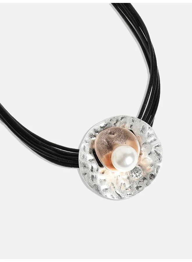 SOHI Dented Pearl Artificial Necklace Jewellery