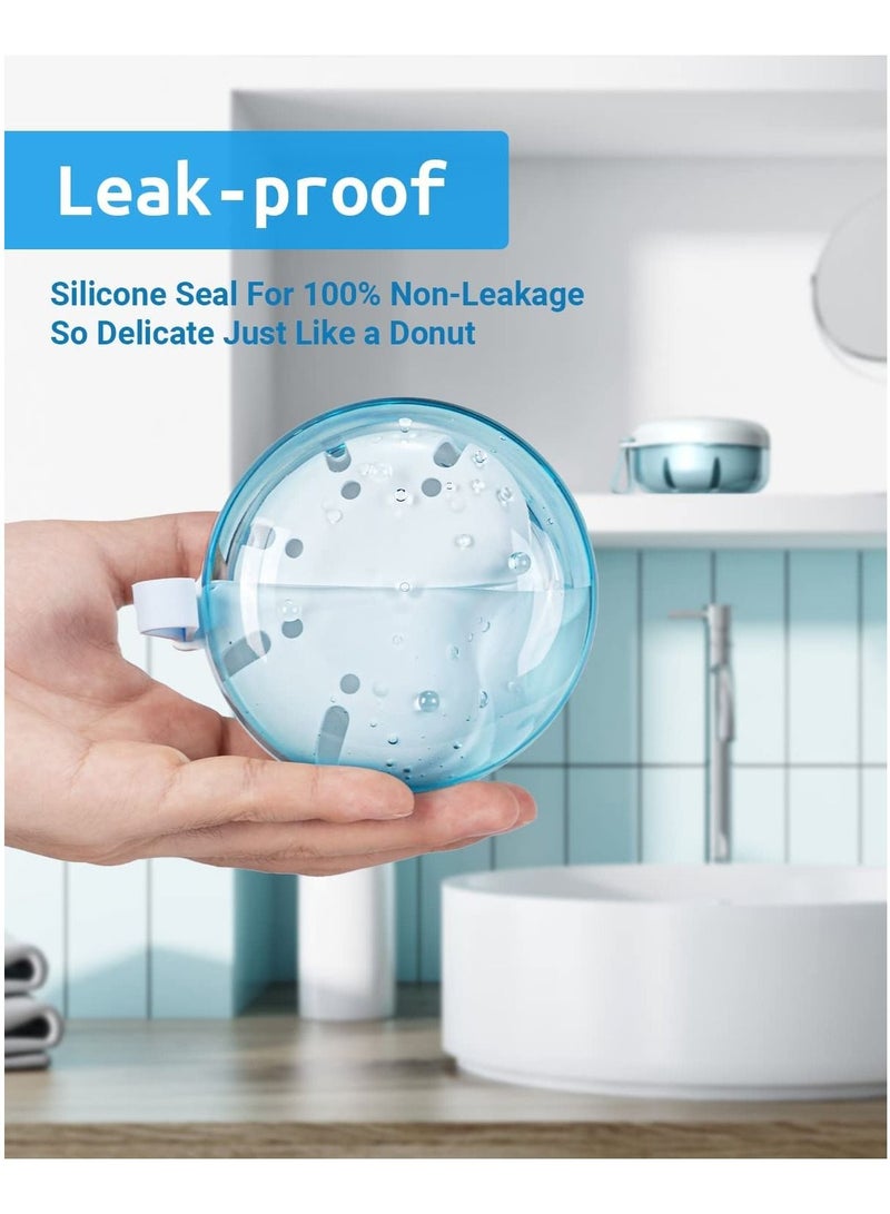 SYOSI حافظة طقم الأسنان، صندوق استحمام طقم أسنان مثالي بدون تسرب للسفر، كوب طقم أسنان مع مصفاة ومرآة مغناطيسية، عناية نظيفة تمامًا للحفاظ على الأسنان، واقي الفم، وطقم الأسنان - Image 4