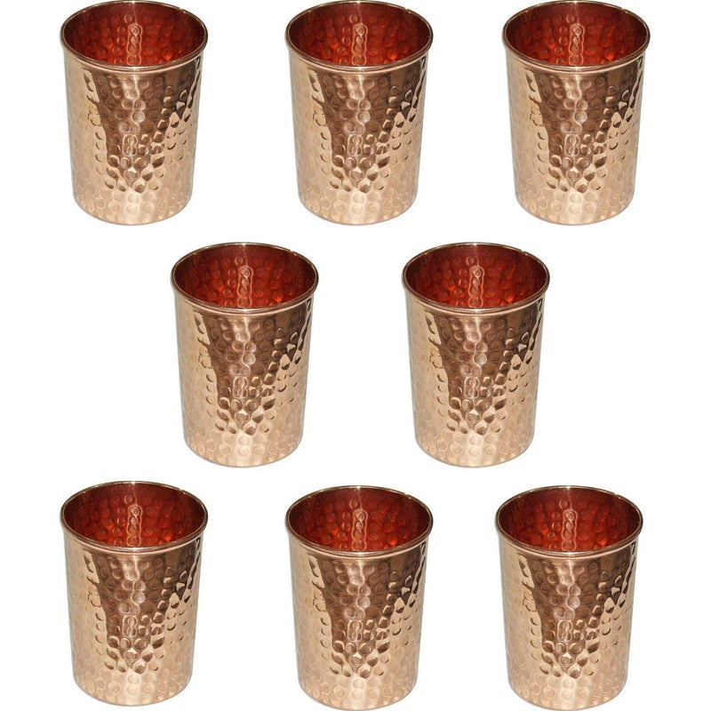 UKAL Pure copper hammered glasses moscow mule tumbler Set of 8 - Image 1