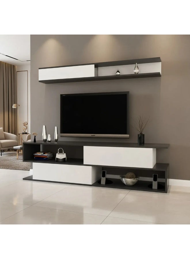 ستايلش هوم طاولة تلفزيون رمادي وابيض - TV26 - Image 2