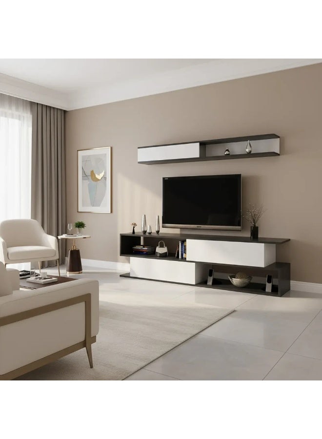 ستايلش هوم طاولة تلفزيون رمادي وابيض - TV26 - Image 3