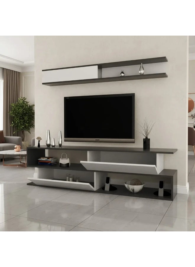 ستايلش هوم طاولة تلفزيون رمادي وابيض - TV26 - Image 5