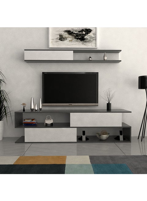 Gray and white TV table 50 inches - TV26 40x80x90 cm