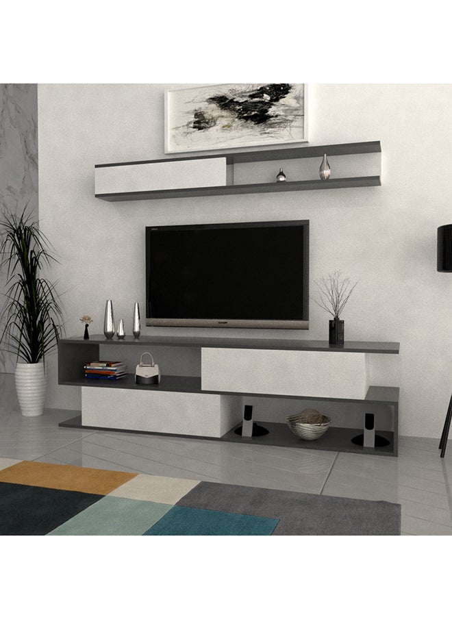Gray and white TV table 50 inches - TV26 40x80x90 cm