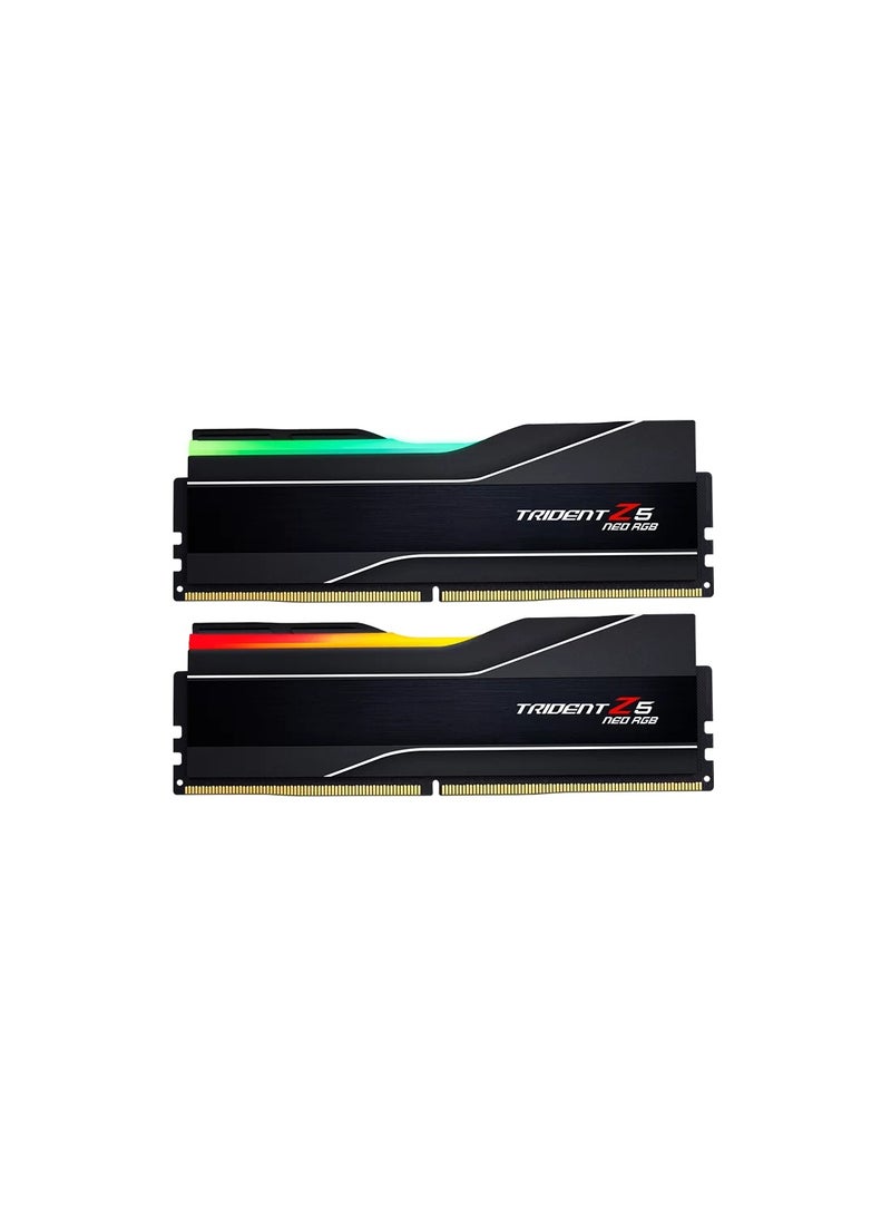 G.Skill Trident Z5 Neo RGB 32GB (2x16GB) DDR5-6000MHz Desktop Memory Kit, AMD EXPO, Dual Channel, Black Heatsink, RGB Lighting, Optimized for AMD Ryzen 7000 Series & AM5 Platforms | F5-6000J2636G16GX2-TZ5NR  - Image 1