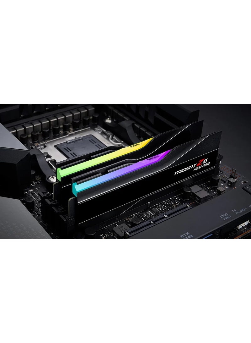 G.Skill Trident Z5 Neo RGB 32GB (2x16GB) DDR5-6000MHz Desktop Memory Kit, AMD EXPO, Dual Channel, Black Heatsink, RGB Lighting, Optimized for AMD Ryzen 7000 Series & AM5 Platforms | F5-6000J2636G16GX2-TZ5NR  - Image 4