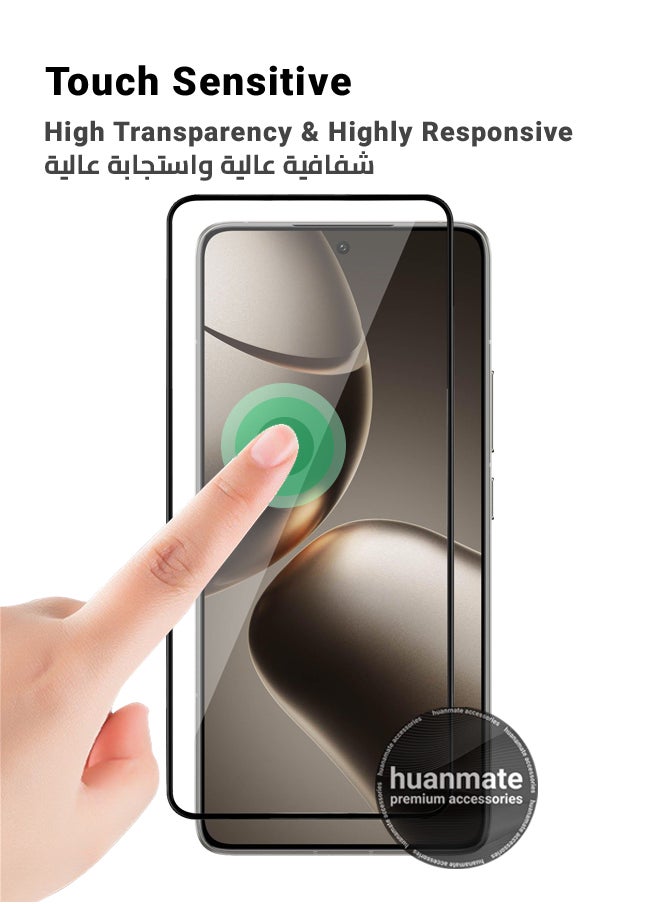 huanmate - Xiaomi 14T Pro Screen Protector – Premium Edge to Edge Tempered Glass, High Transparency, Delicate Touch, Anti-Explosion, Smooth Arc Edges, Easy Installation - Image 1