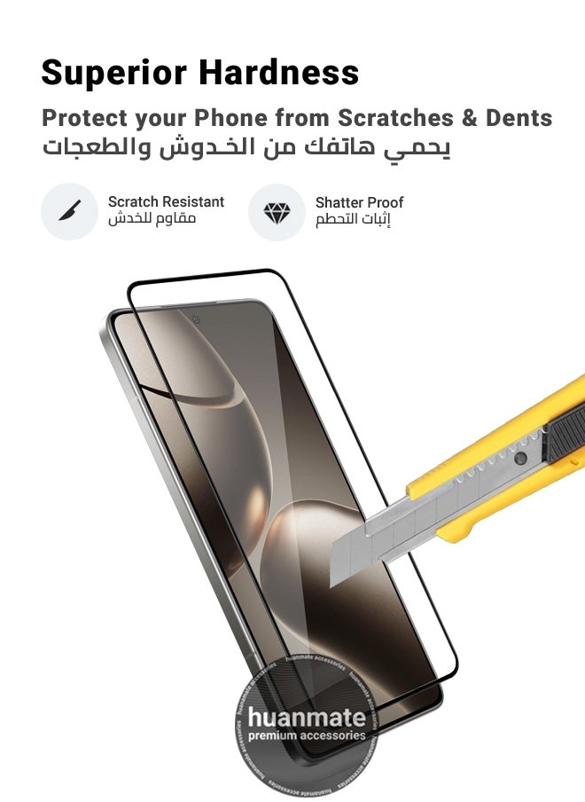 huanmate - Xiaomi 14T Pro Screen Protector – Premium Edge to Edge Tempered Glass, High Transparency, Delicate Touch, Anti-Explosion, Smooth Arc Edges, Easy Installation - Image 1